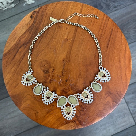 INC International Concepts Jewelry - Elegant Gold, Green & White Statement Necklace